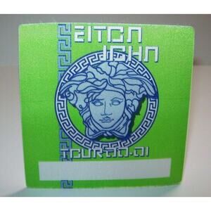 Elton John Backstage Pass Original 2001 Concert Tour Pop Rock Music Gift Green